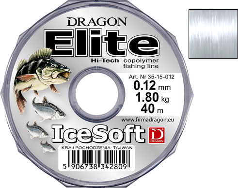 Леска Dragon Elite IceSoft 40m, 0.12mm / 1.80kg, Dragon