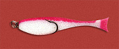 Рыба поролоновая с двойным кр.  7см бело-красн, .
